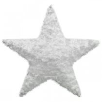 Juldekoration stjärna Juldekoration stjärna vit ull H30cm