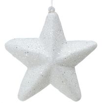 Dekorativ stjärna vit att hänga 20 cm