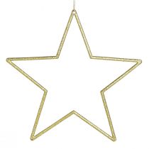 Artikel Dekorstjärnor guld med glitter träddekorationsstjärnor 18cm 8 st