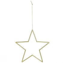 Artikel Guldglitterstjärndekorationer, 18 cm, juldekorationer, guldstjärnor, 8 stycken