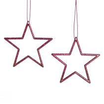 Artikel Dekorativa stjärnor julstjärnor för upphängning Berry Glitter 7,5cm 40 st