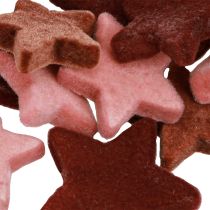 Artikel Dekorativa stjärnor flockade prydnadsströor Vinröd brun Ø4/5cm 40 st