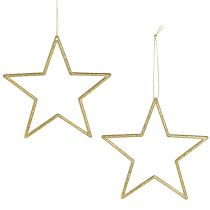 Artikel Dekorstjärnor för upphängning av träddekorationer guld Ø12cm 12 st
