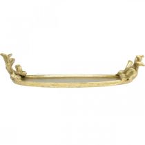 Artikel Dekorativ bricka guld hjorthorn vintage bricka oval L35×B17cm