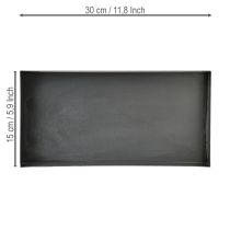 Artikel Dekorativ bricka metallbricka svart grå tvättad 30×15cm