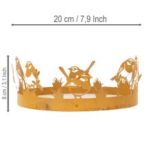 Artikel Dekorativ bricka, bordsdekoration med fåglar, vårdekoration, rostig metall, Ø20cm H8,5cm