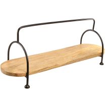 Artikel Dekorbricka, långsträckt oval träbricka med handtag 70cm