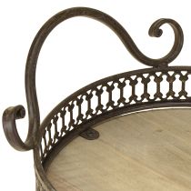 Artikel Dekorativ bricka oval 23cm x 17,5cm x 7,5cm brun