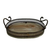 Artikel Dekorativ bricka oval 23cm x 17,5cm x 7,5cm brun