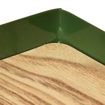 Artikel Dekorativ bricka rektangulär grön metallträbotten 41×14 cm