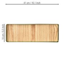 Artikel Dekorativ bricka rektangulär grön metallträbotten 41×14 cm