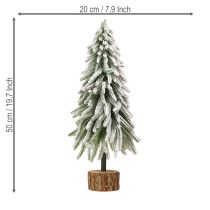 Artikel Dekorativ julgransfot snötäckt med bark Ø20cm H50cm