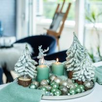 Dekorativ julgran, vinterdekoration, gran med snö H19cm
