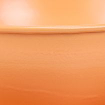 Artikel Dekorativ kopp Ø16cm H9cm med metallplatta, orange, 2 st
