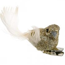 Artikel Deco par duvor Deco fåglar med klämma Golden L5cm 4st
