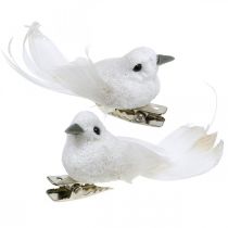 Artikel Deco par duvor Deco fåglar med klämma vit L5cm 4st