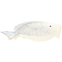 Artikel Dekorativ tallrik fisk keramik bordsdekoration blå vit 30×22cm