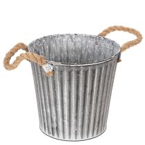 Artikel Dekorativ planteringskruka, metallkruka med handtag, metalldekoration shabby chic Ø21,5 cm