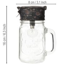 Artikel Dekorativt dricksglas med LED-lampa Ø8cm H16cm