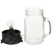 Artikel Dekorativt dricksglas med LED-lampa Ø8cm H16cm