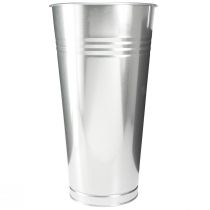 Artikel Dekorativ vas metall konisk golvvas silver H 49cm 18L