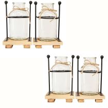 Artikel Dekorativa vaser flaska vas glas på bas 12×12×20cm 4st