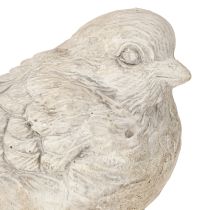 Artikel Dekorativ fågelfigur sparv gjuten sten vitkalkad H12,5 cm