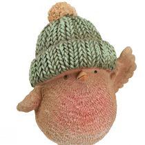 Artikel Dekorfågel med hatt vinterdekoration blågrön H18cm 2 st