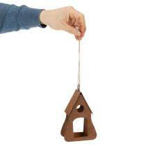Artikel Dekorativ hängande fågelholk, rostfärgad fågelholkdekoration, 17,5 cm