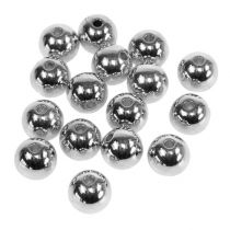 Dekorativa pärlor silver metallic 14mm 35st