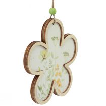Artikel Dekorativt hänge trä blomma hjärtat motiv blommor 12cm 6st