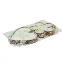 Artikel Dekorativt hänge trä blomma hjärtmotiv blommor 12cm 6 st