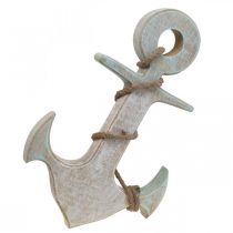 Artikel Anchor Deco Wood Maritime Deco Vit Blå 42cmx25cmx3,5cm