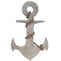 Artikel Anchor Deco Wood Maritime Deco Vit Blå 42cmx25cmx3,5cm