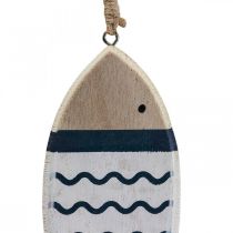 Artikel Deco fisk, trä fisk dekoration, fisk hänge trä 15cm 3st