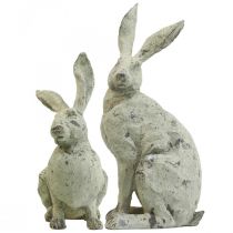 Dekorativ kanin sittande stenlook trädgårdsdekoration H30cm 2st