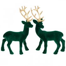 Artikel Deco rådjur grönt och guld juldekoration rådjursfigurer 20cm 2 st