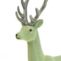 Artikel Dekorativ hjortren julfigur grön grå H37cm