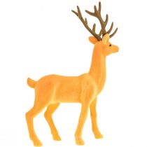 Artikel Dekorativ Hjort Ren Gul Brun Dekorativ Figur Flockad 37cm
