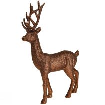 Artikel Deco hjort ren koppar dekoration figur glitter H37cm