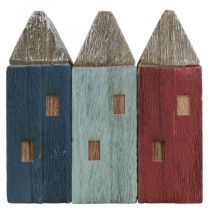 Deco Trähus Shabby Chic Maritime Deco H14cm 3st
