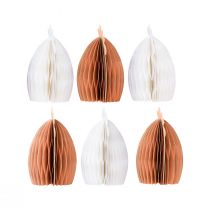 Artikel Dekorativt kycklingbikakepapper vit orange 5,5×3,5×6cm 6 st