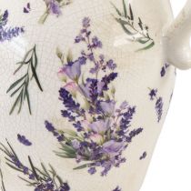 Artikel Dekorativ kanna stengods lavendel lila kräm bordsdekoration H21cm