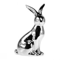 Artikel Dekorativ påskhare Keramik Dekorativ kanin Sittande Silver H23cm