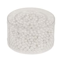 Artikel Dekorativa pärlor för att trä hantverkspärlor vita 6mm 300g