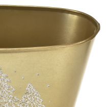 Artikel Dekorativ oval skål, julgransformad kruka, guld, 24×13×12,5 cm