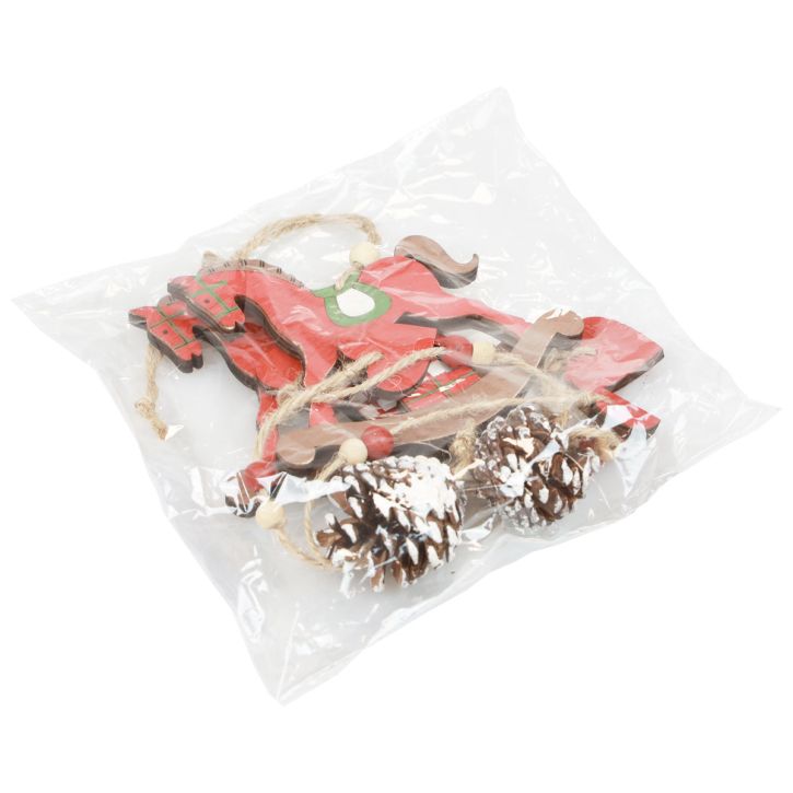 Artikel Dekorativ gunghäst Trähängande dekoration Julröd 37cm 2st