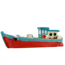 Artikel Dekorativ båtbåt blåröd maritim bordsdekoration 5cm 8st