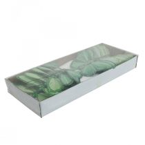 Artikel Dekorativa fjärilar gröna fjäderfjärilar på tråd 10cm 12 st