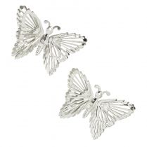 Dekorativa fjärilar metallhängande dekoration silver 5cm 30st